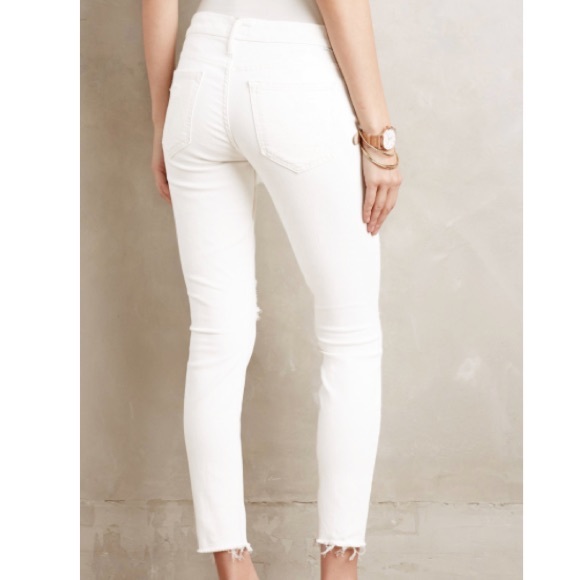 MOTHER Denim - MOTHER Denim White Looker Ankle Fray Jeans NWOT